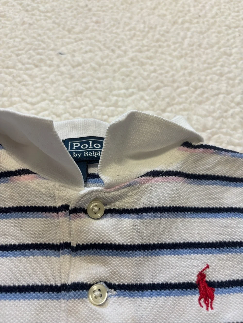 Polo Ralph Lauren Kids Striped Cotton Mesh Polo Shirt Size 12M old money Preppy
